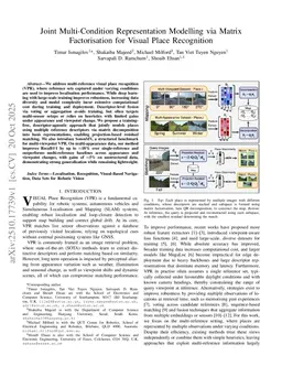 Joint Multi-Condition Representation Modelling via Matrix Factorisation for Visual Place Recognition