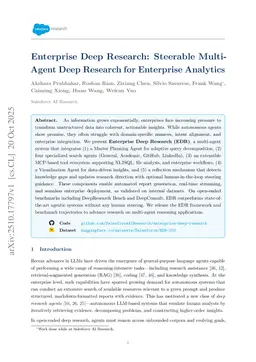 Enterprise Deep Research: Steerable Multi-Agent Deep Research for Enterprise Analytics