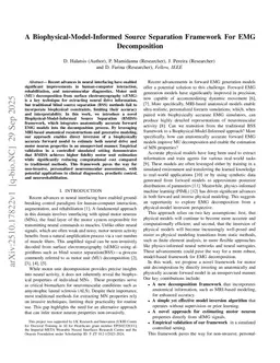 A Biophysical-Model-Informed Source Separation Framework For EMG Decomposition