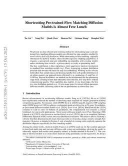 Shortcutting Pre-trained Flow Matching Diffusion Models is Almost Free Lunch