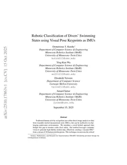 Robotic Classification of Divers' Swimming States using Visual Pose Keypoints as IMUs