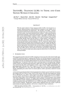 TritonRL: Training LLMs to Think and Code Triton Without Cheating