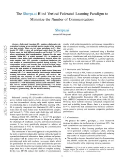 The Sherpa.ai Blind Vertical Federated Learning Paradigm to Minimize the Number of Communications