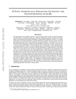 JT-Safe: Intrinsically Enhancing the Safety and Trustworthiness of LLMs