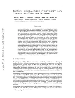 EvoSyn: Generalizable Evolutionary Data Synthesis for Verifiable Learning