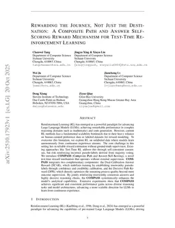 Rewarding the Journey, Not Just the Destination: A Composite Path and Answer Self-Scoring Reward Mechanism for Test-Time Reinforcement Learning