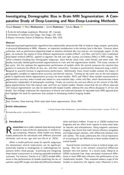 Investigating Demographic Bias in Brain MRI Segmentation: A Comparative Study of Deep-Learning and Non-Deep-Learning Methods