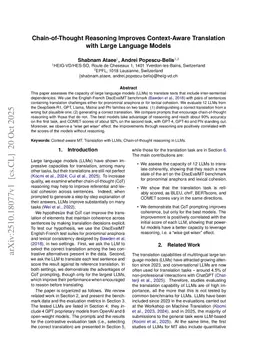 Chain-of-Thought Reasoning Improves Context-Aware Translation with Large Language Models