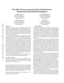 PrivaDE: Privacy-preserving Data Evaluation for Blockchain-based Data Marketplaces