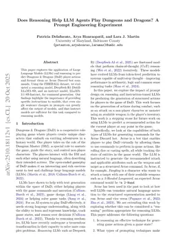 Does Reasoning Help LLM Agents Play Dungeons and Dragons? A Prompt Engineering Experiment