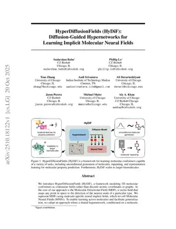 HyperDiffusionFields (HyDiF): Diffusion-Guided Hypernetworks for Learning Implicit Molecular Neural Fields