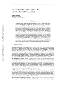 Measuring Reasoning in LLMs: a New Dialectical Angle