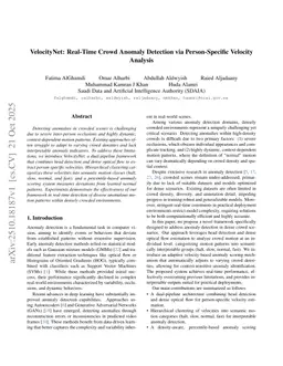 VelocityNet: Real-Time Crowd Anomaly Detection via Person-Specific Velocity Analysis