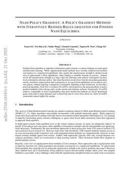 Nash Policy Gradient: A Policy Gradient Method with Iteratively Refined Regularization for Finding Nash Equilibria
