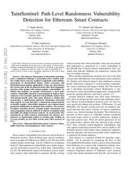 TaintSentinel: Path-Level Randomness Vulnerability Detection for Ethereum Smart Contracts