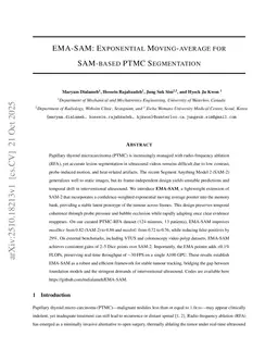 EMA-SAM: Exponential Moving-average for SAM-based PTMC Segmentation