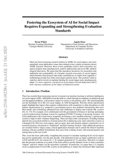 Fostering the Ecosystem of AI for Social Impact Requires Expanding and Strengthening Evaluation Standards