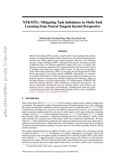 NTKMTL: Mitigating Task Imbalance in Multi-Task Learning from Neural Tangent Kernel Perspective