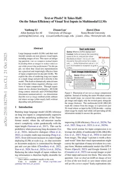 Text or Pixels? It Takes Half: On the Token Efficiency of Visual Text Inputs in Multimodal LLMs