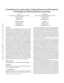 From Retrieval to Generation: Unifying External and Parametric Knowledge for Medical Question Answering