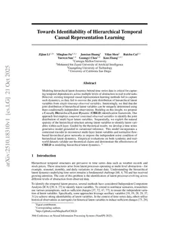 Towards Identifiability of Hierarchical Temporal Causal Representation Learning