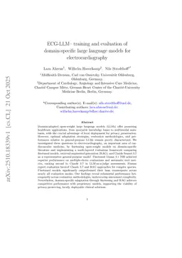 ECG-LLM-- training and evaluation of domain-specific large language models for electrocardiography
