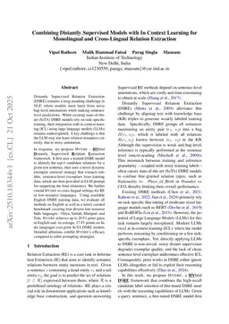 Combining Distantly Supervised Models with In Context Learning for Monolingual and Cross-Lingual Relation Extraction