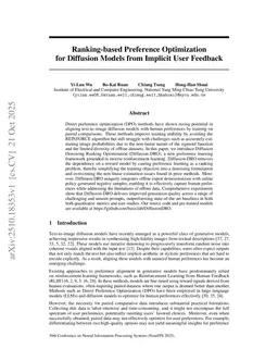 Ranking-based Preference Optimization for Diffusion Models from Implicit User Feedback
