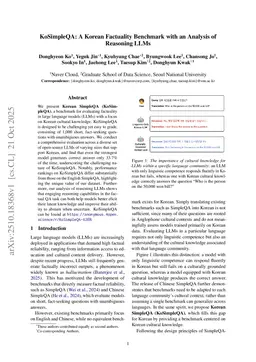 KoSimpleQA: A Korean Factuality Benchmark with an Analysis of Reasoning LLMs