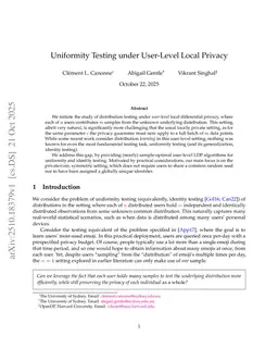 Uniformity Testing under User-Level Local Privacy