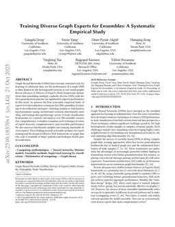 Training Diverse Graph Experts for Ensembles: A Systematic Empirical Study