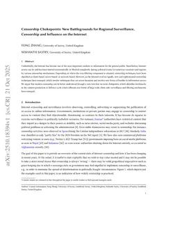 Censorship Chokepoints: New Battlegrounds for Regional Surveillance, Censorship and Influence on the Internet