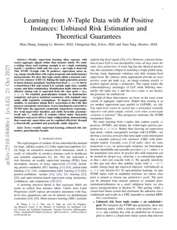 Learning from N-Tuple Data with M Positive Instances: Unbiased Risk Estimation and Theoretical Guarantees