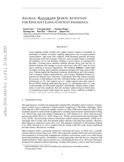 Adamas: Hadamard Sparse Attention for Efficient Long-Context Inference