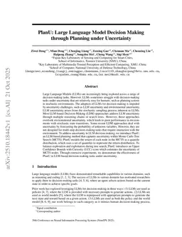 PlanU: Large Language Model Reasoning through Planning under Uncertainty