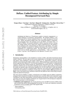 DePass: Unified Feature Attributing by Simple Decomposed Forward Pass