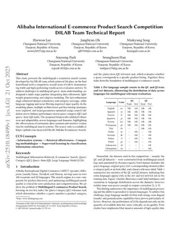 Alibaba International E-commerce Product Search Competition DILAB Team Technical Report