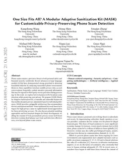 One Size Fits All? A Modular Adaptive Sanitization Kit (MASK) for Customizable Privacy-Preserving Phone Scam Detection