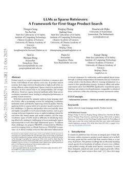 LLMs as Sparse Retrievers:A Framework for First-Stage Product Search