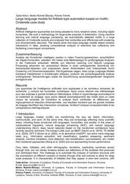 Large language models for folktale type automation based on motifs: Cinderella case study