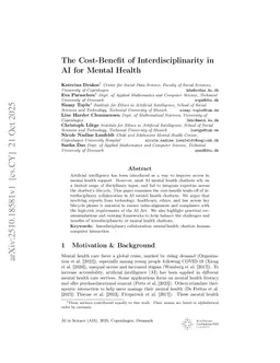 The Cost-Benefit of Interdisciplinarity in AI for Mental Health