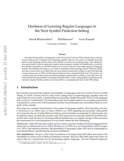 Hardness of Learning Regular Languages in the Next Symbol Prediction Setting