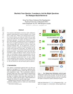 Sherlock Your Queries: Learning to Ask the Right Questions for Dialogue-Based Retrieval