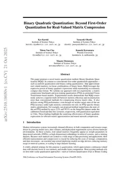 Binary Quadratic Quantization: Beyond First-Order Quantization for Real-Valued Matrix Compression