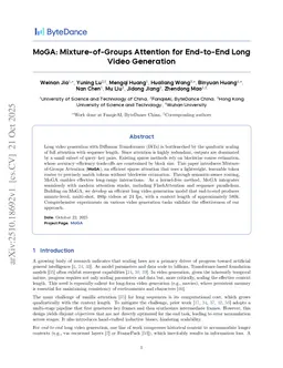 MoGA: Mixture-of-Groups Attention for End-to-End Long Video Generation