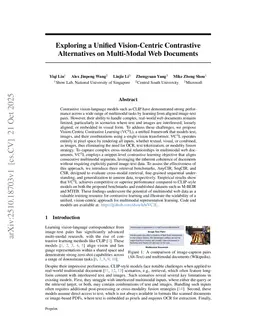 Exploring a Unified Vision-Centric Contrastive Alternatives on Multi-Modal Web Documents