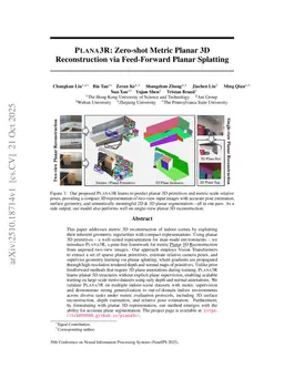 PLANA3R: Zero-shot Metric Planar 3D Reconstruction via Feed-Forward Planar Splatting