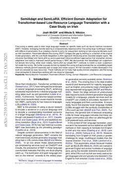 SemiAdapt and SemiLoRA: Efficient Domain Adaptation for Transformer-based Low-Resource Language Translation with a Case Study on Irish