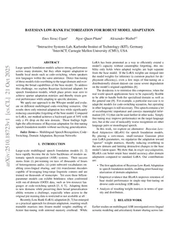 Bayesian Low-Rank Factorization for Robust Model Adaptation