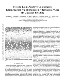 Moving Light Adaptive Colonoscopy Reconstruction via Illumination-Attenuation-Aware 3D Gaussian Splatting